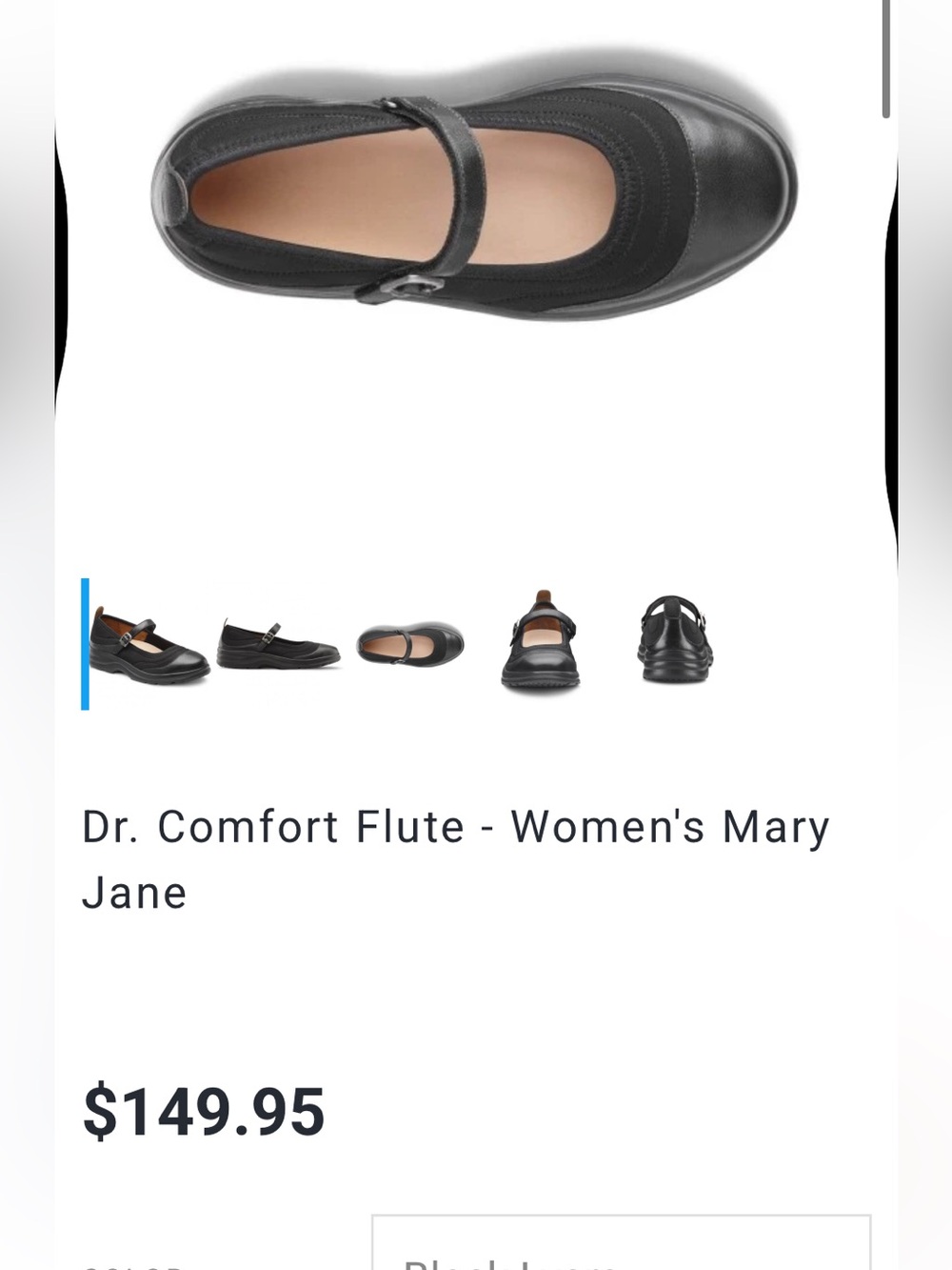 Dr Comfort Diabetic Comfort Shoes 9M Black Lycra Flute Mary Jane NEW $150